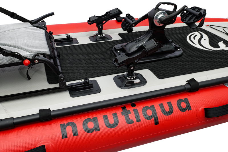 Nautiqua ARUBA Pedal-Drive Inflatable Fishing Paddle Board (Red)