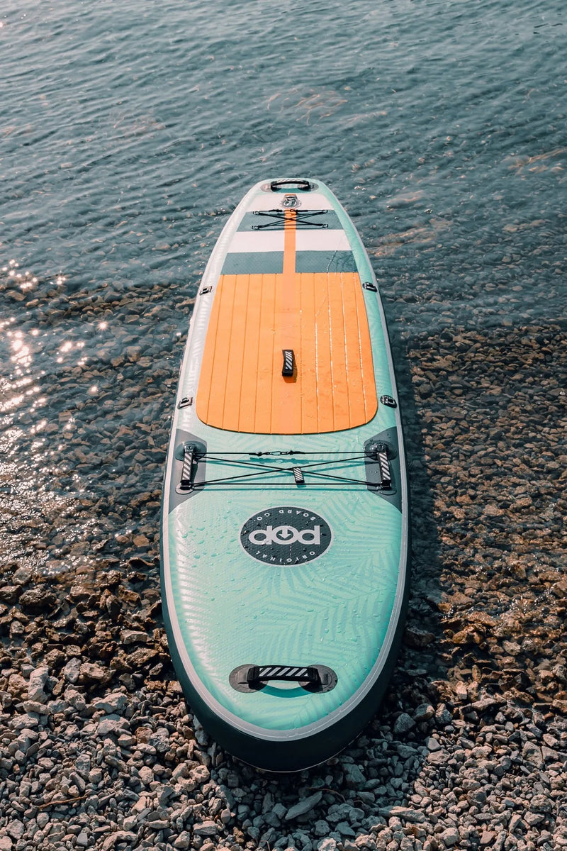 POP Board Co. 11'0 Yacht Hopper Inflatable Touring SUP - Mint/Teak/Blue