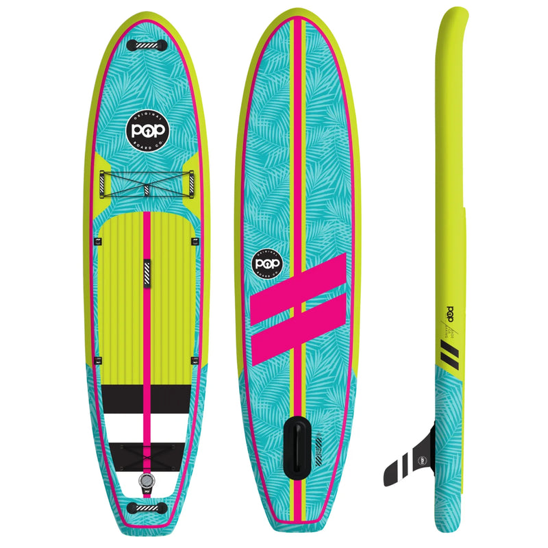 POP Board Co. 11'0 Yacht Hopper Inflatable Touring SUP - Turq/Neon/Pink